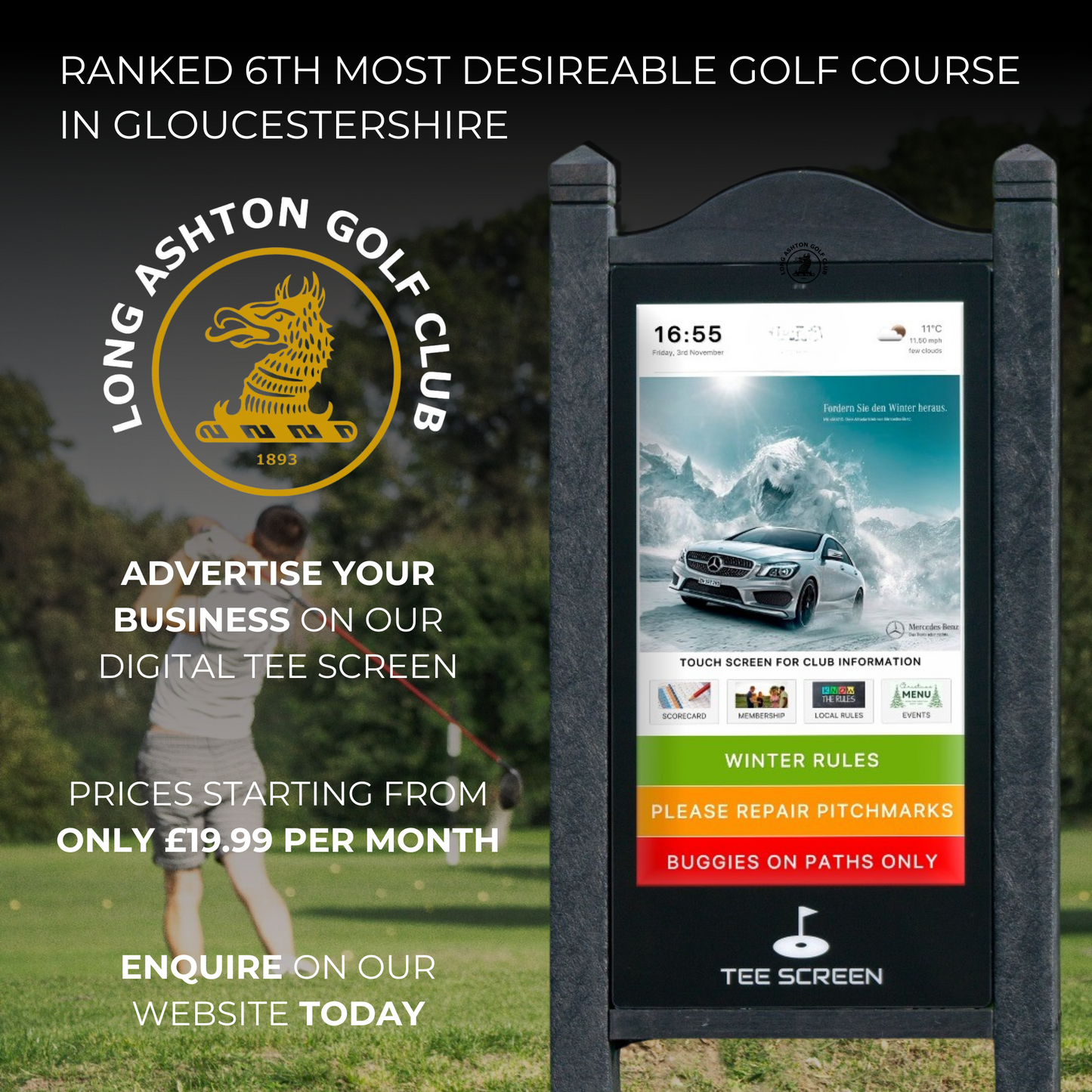 Long Ashton Golf Club - Digital Tee Screen Sponsorship